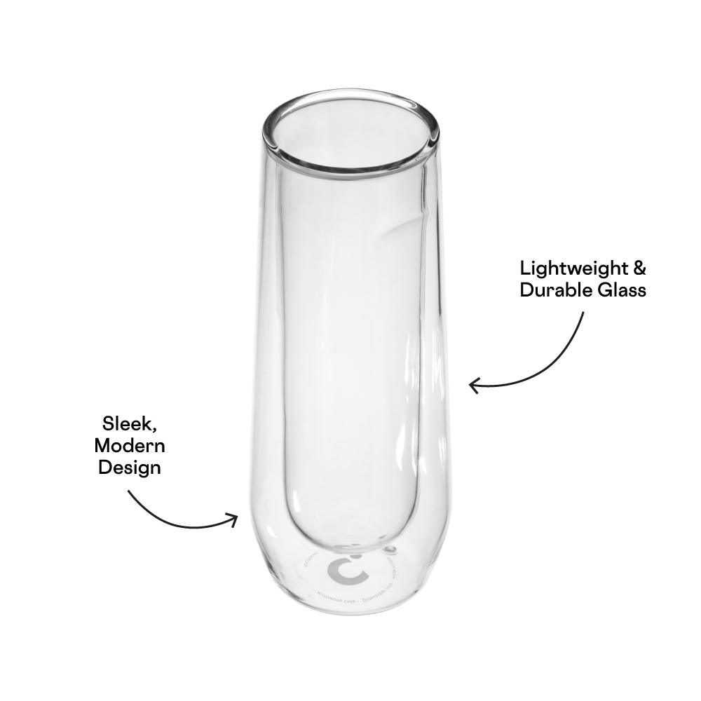 Stemless Flute Glass Set (2) - Essential Bright Pack