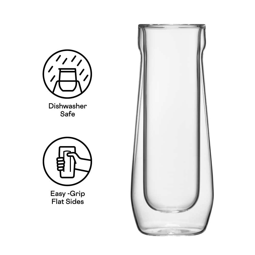 Stemless Flute Glass Set (2) - Essential Bright Pack